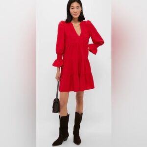 Tuckernuck Promander Place Red Crepe Kenzo Dress
